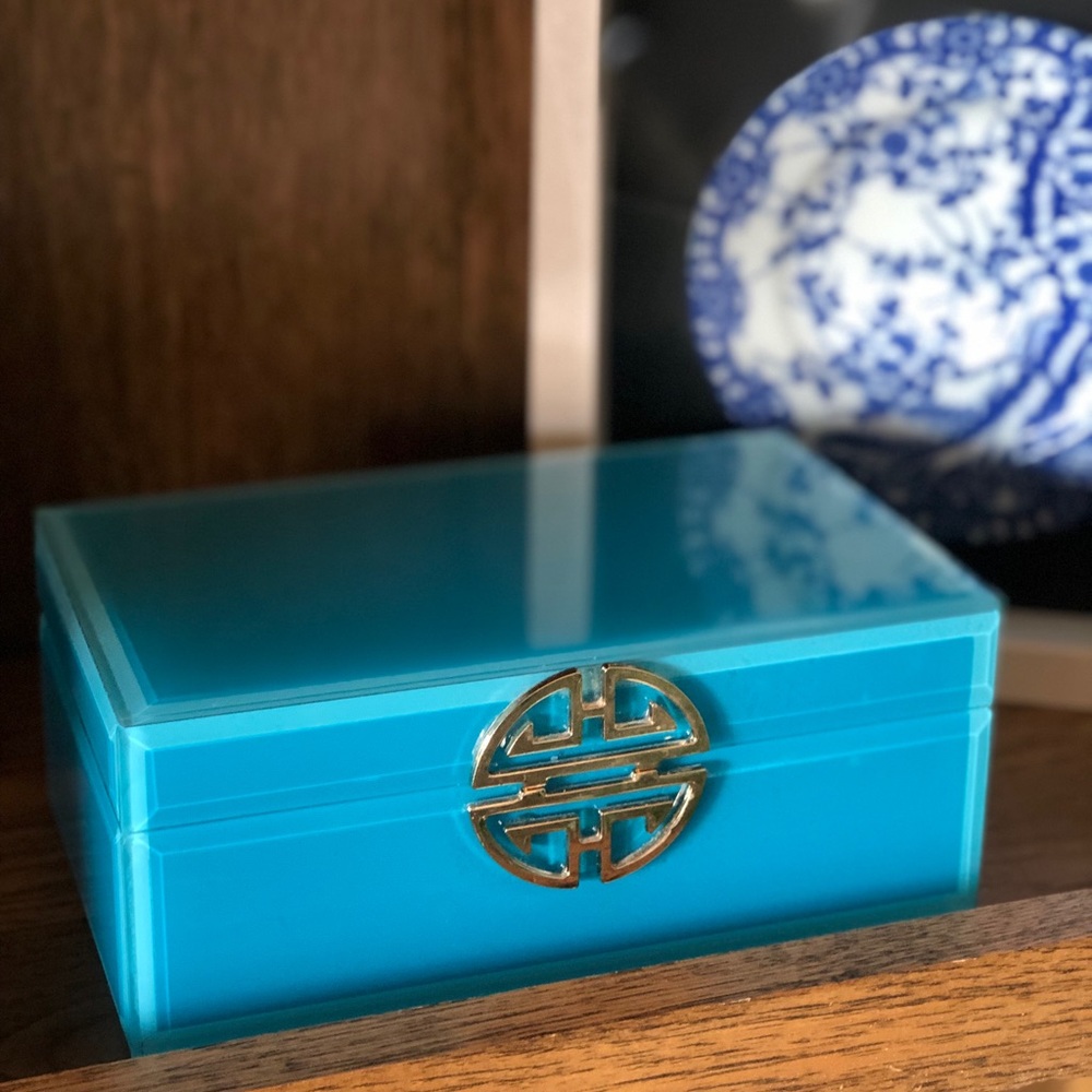 Blue acrylic jewelry box